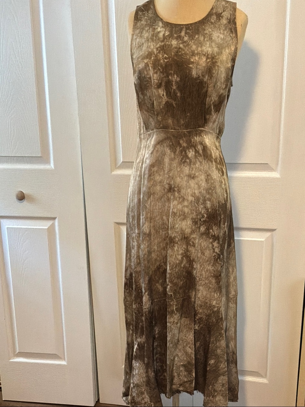 Raquel Allegra Brown Marble Midi Dress